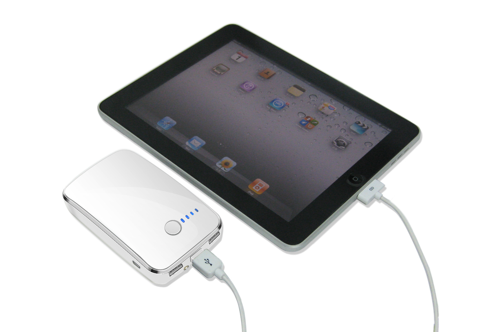 Zasilacze Biały Przenośny akumulator ze złączem USB dla iPod, iPad, telefonu komórkowego